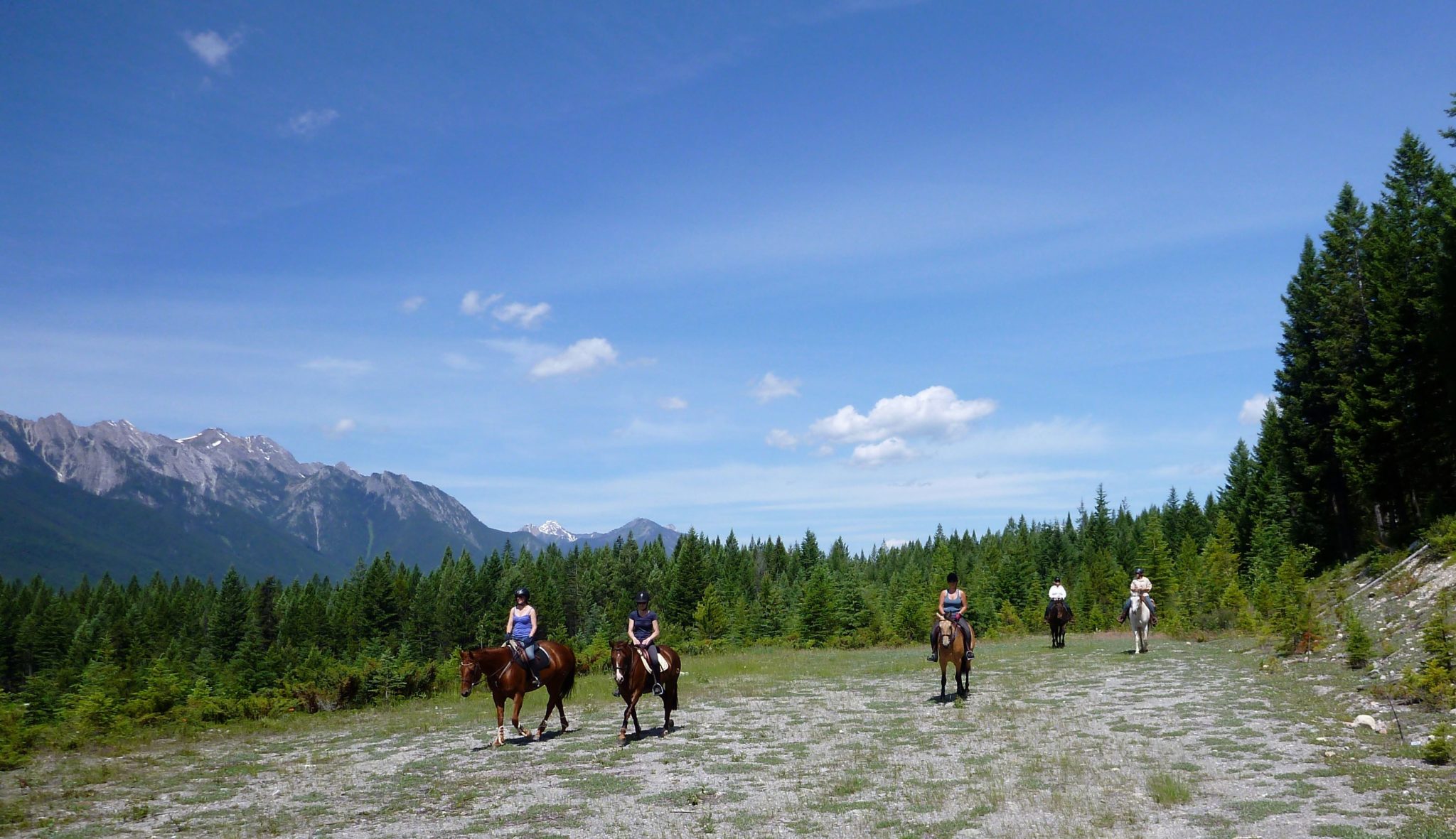 Horseback riders in the mountatins