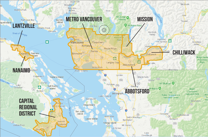 Map of Kelowna where the speculation tax is